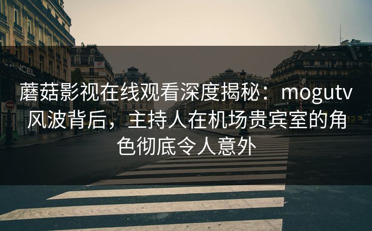 蘑菇影视在线观看深度揭秘：mogutv风波背后，主持人在机场贵宾室的角色彻底令人意外