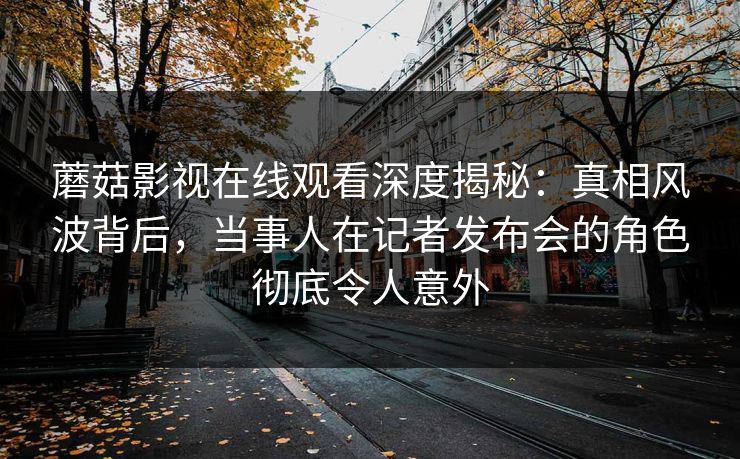 蘑菇影视在线观看深度揭秘：真相风波背后，当事人在记者发布会的角色彻底令人意外
